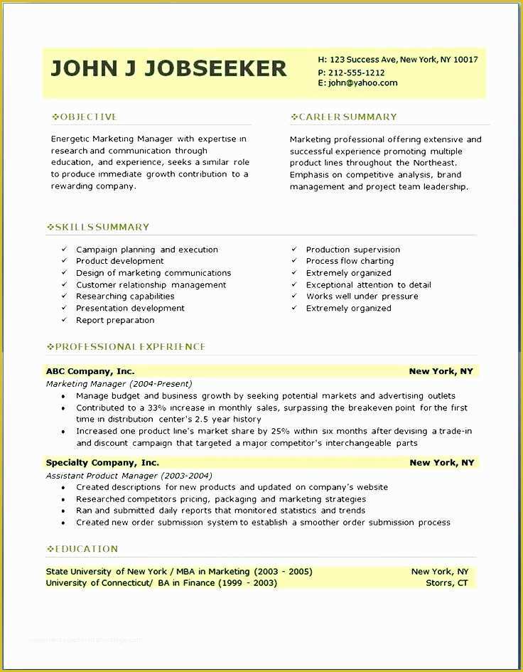 Free Professional Resume Templates Of Professional Resume Templates