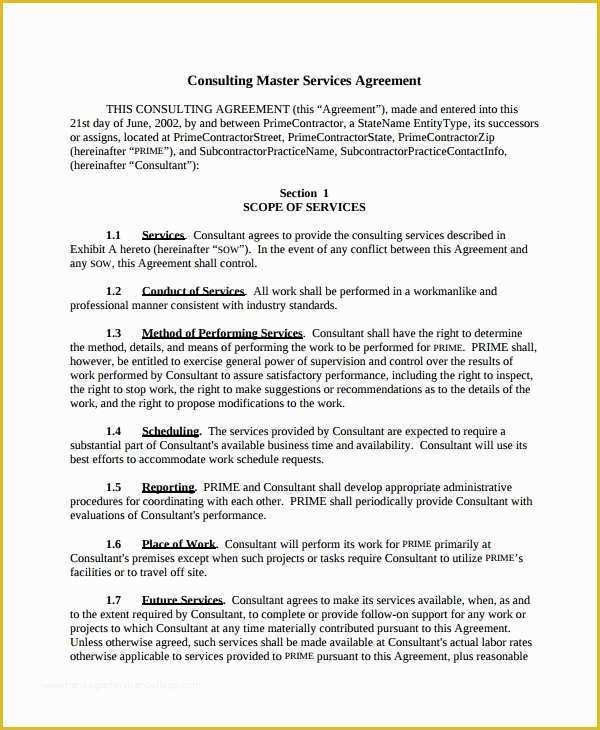 Free Professional Services Agreement Template Of 10 Consulting Service Agreements
