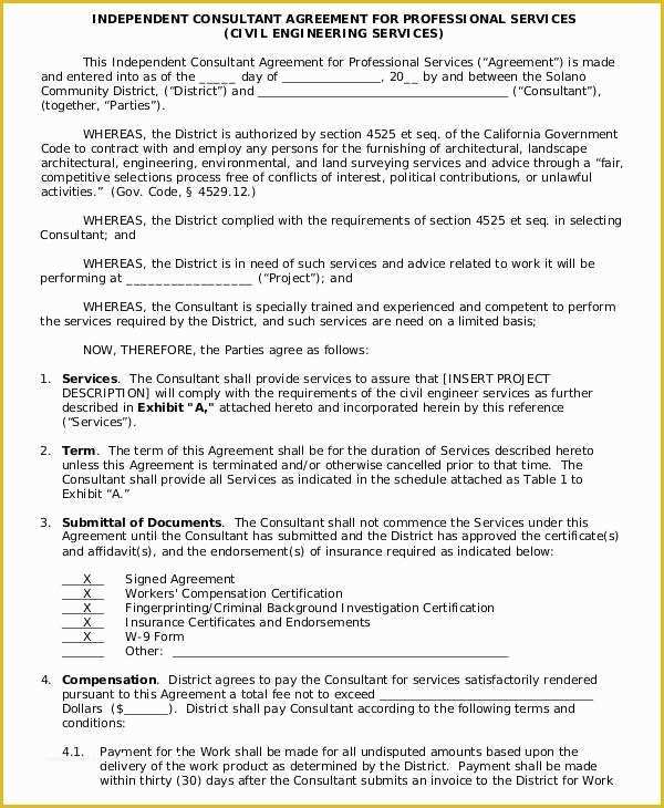 Free Professional Services Agreement Template Of 40 Consulting Agreement Samples