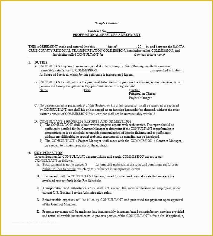 Free Professional Services Agreement Template Of 50 Professional Service Agreement Templates & Contracts