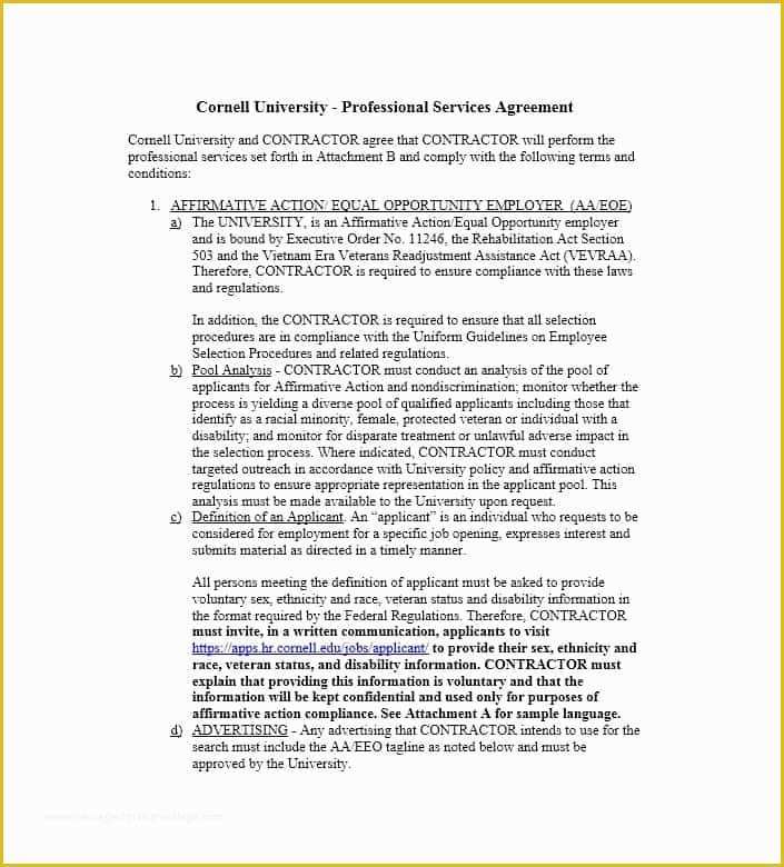 Free Professional Services Agreement Template Of 50 Professional Service Agreement Templates & Contracts
