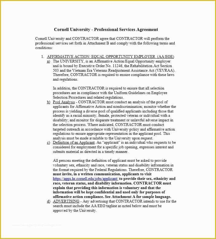 Free Professional Services Agreement Template Of 50 Professional Service Agreement Templates &amp; Contracts