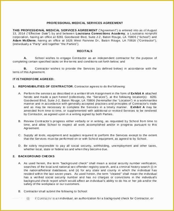 Free Professional Services Agreement Template Of Service Agreement form