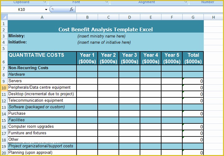 Free Project Costing Template Excel Of Cost Benefit Analysis Template Excel