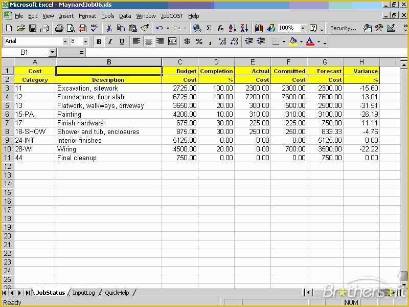 Free Project Costing Template Excel Of Download Free Jobcost Controller for Excel Jobcost