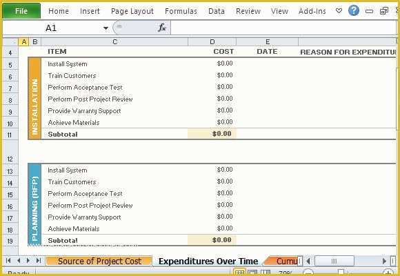 Free Project Costing Template Excel Of Free Project Bud Template for Excel 2013