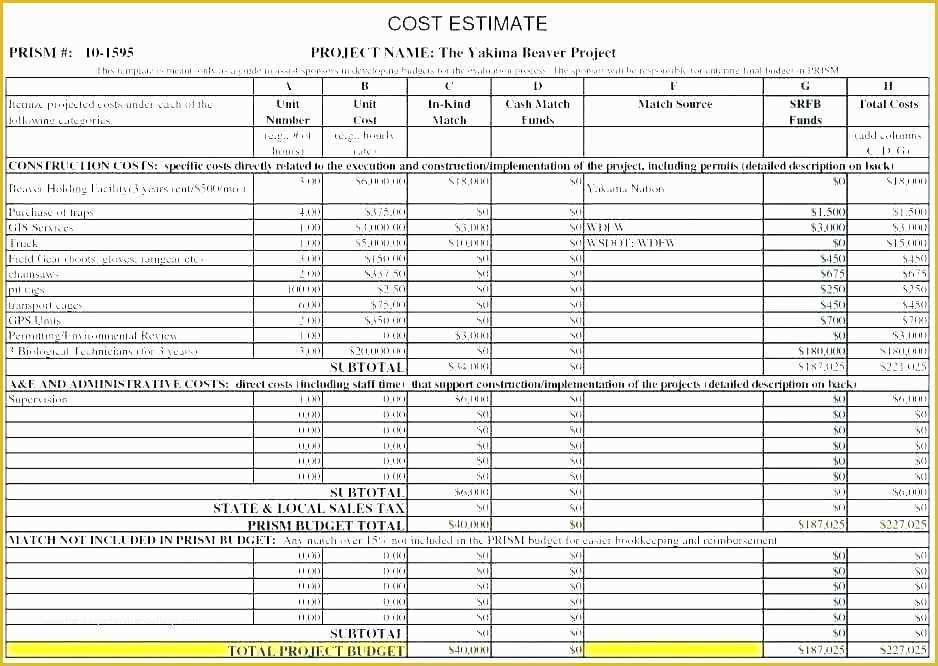 Free Project Costing Template Excel Of Project Costing Template Excel Project Costing Template