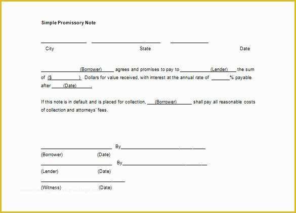 41 Free Promissory Note Template Word
