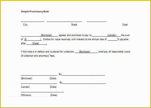 Free Promissory Note Template Word Of 35 Promissory Note Templates Doc Pdf