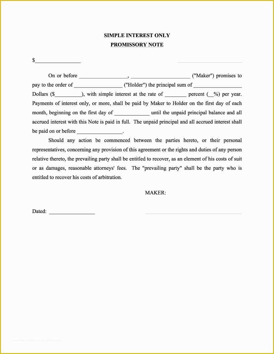 Free Promissory Note Template Word Of 45 Free Promissory Note Templates & forms [word & Pdf