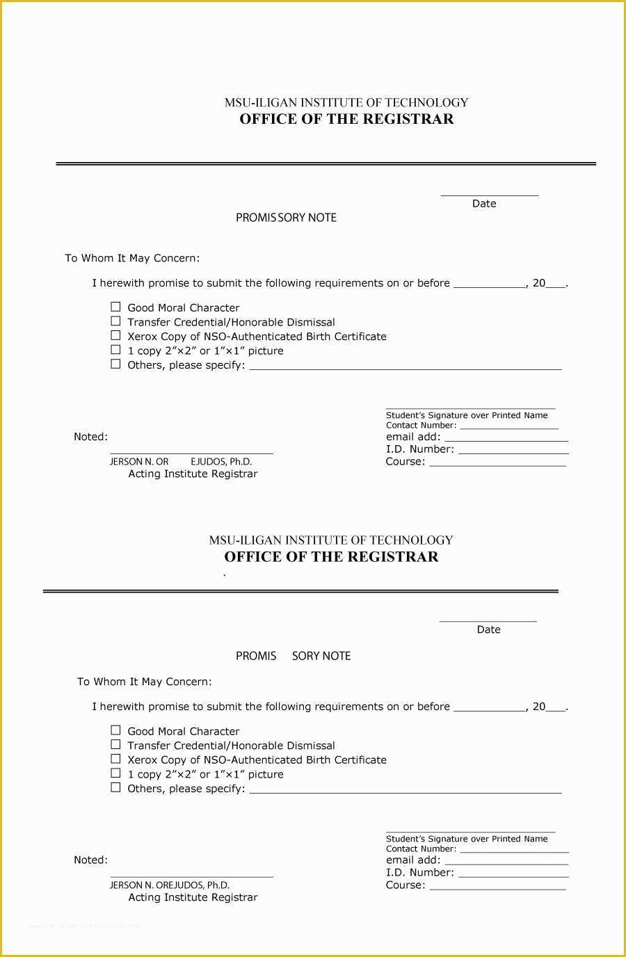 Free Promissory Note Template Word Of 45 Free Promissory Note Templates & forms [word & Pdf