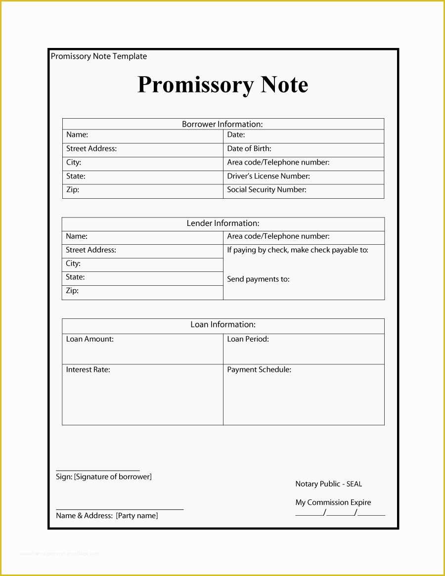 Free Promissory Note Template Word Of 45 Free Promissory Note Templates & forms [word & Pdf