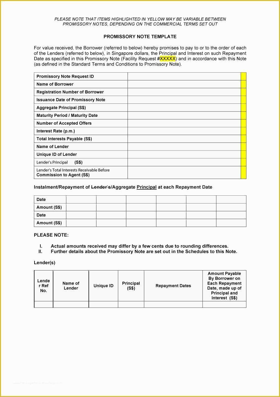Free Promissory Note Template Word Of 45 Free Promissory Note Templates & forms [word & Pdf