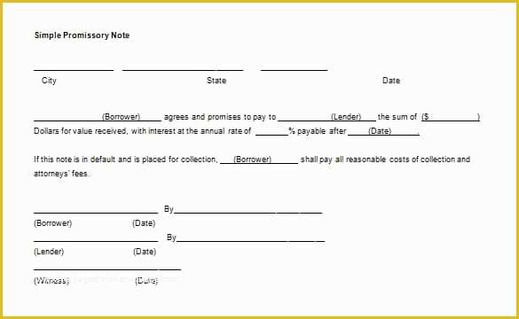 Free Promissory Note Template Word Of 6 Free Promissory Note Templates Excel Pdf formats