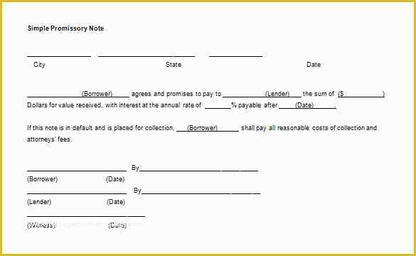 Free Promissory Note Template Word Of 6 Free Promissory Note Templates Excel Pdf formats