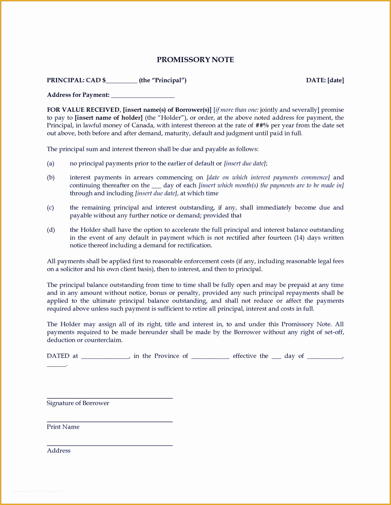 Free Promissory Note Template Word Of Free Promissory Note Template Word Pdf