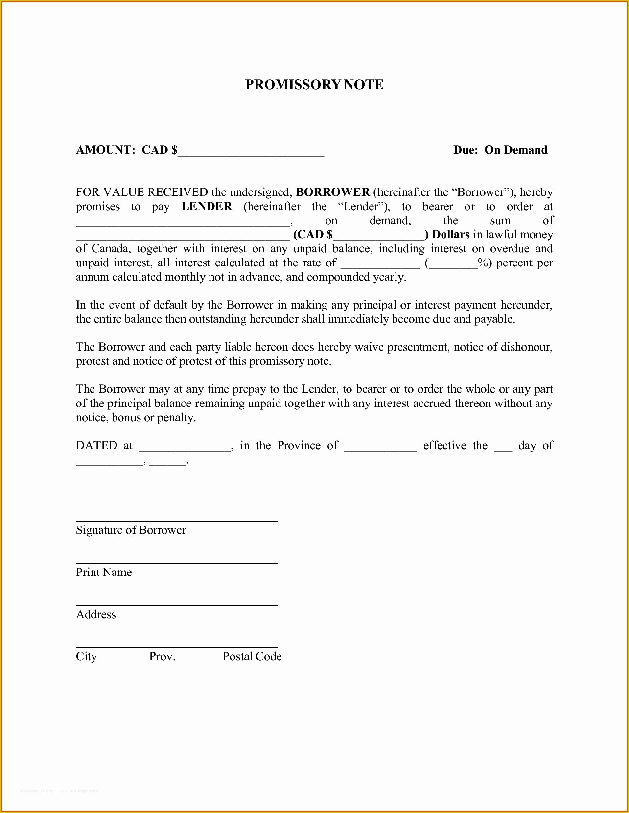 Free Promissory Note Template Word Of Free Promissory Note Templates Bamboodownunder
