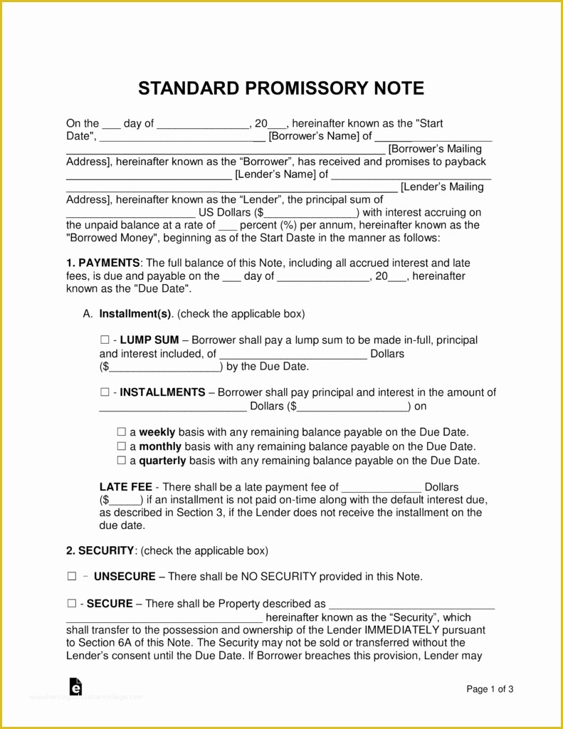 Free Promissory Note Template Word Of Free Promissory Note Templates Pdf Word