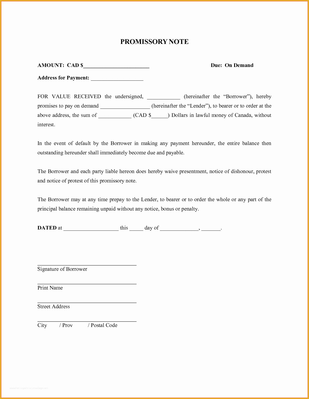 Free Promissory Note Template Word Of Note Payable Template Bamboodownunder