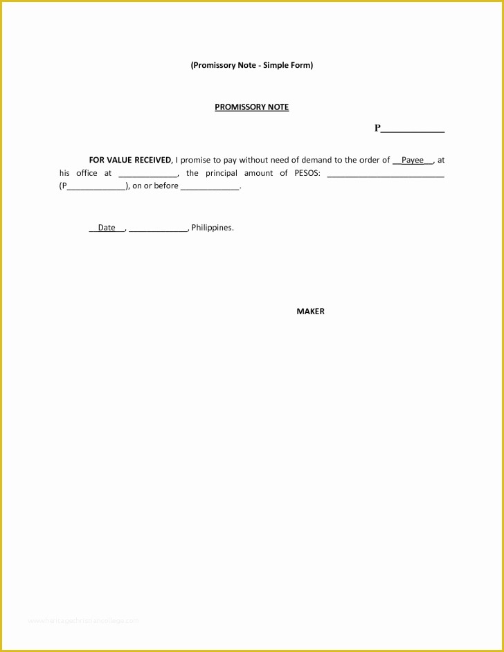 Free Promissory Note Template Word Of Promissory Note Template Word Templates Trakore Document