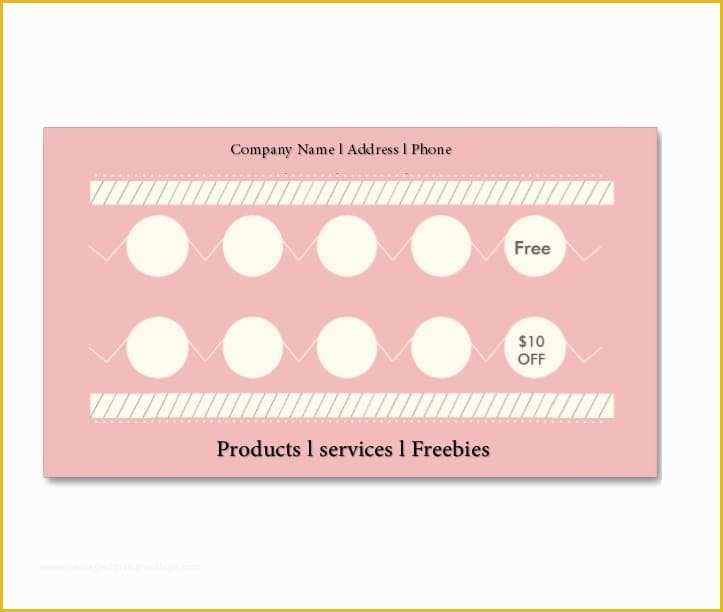 Free Punch Card Template Or Design Of 30 Printable Punch Reward Card Templates [ Free