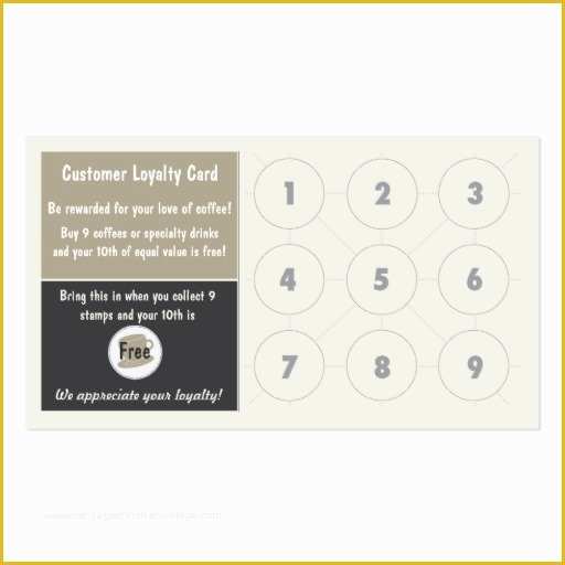 Free Punch Card Template or Design Of Coffee Loyalty Punch Card Business Card