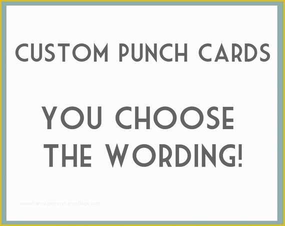 Free Punch Card Template or Design Of Diy Printable Punch Cards You Choose Wording