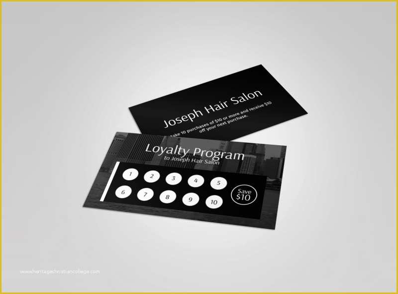 Free Punch Card Template or Design Of Joseph Hair Salon Loyalty Card Template