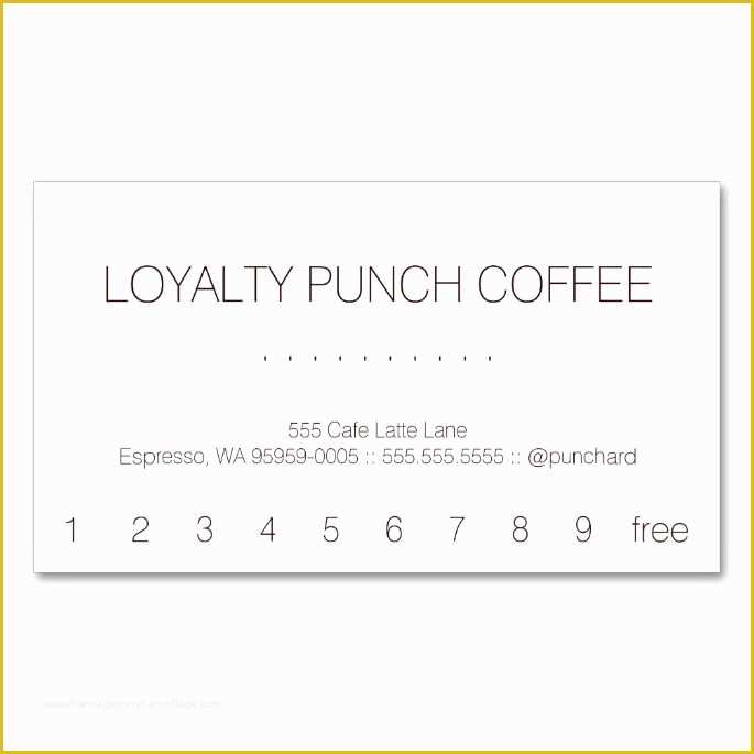 Free Punch Card Template or Design Of Loyalty Coffee Punch Card Double Sided Standard Business
