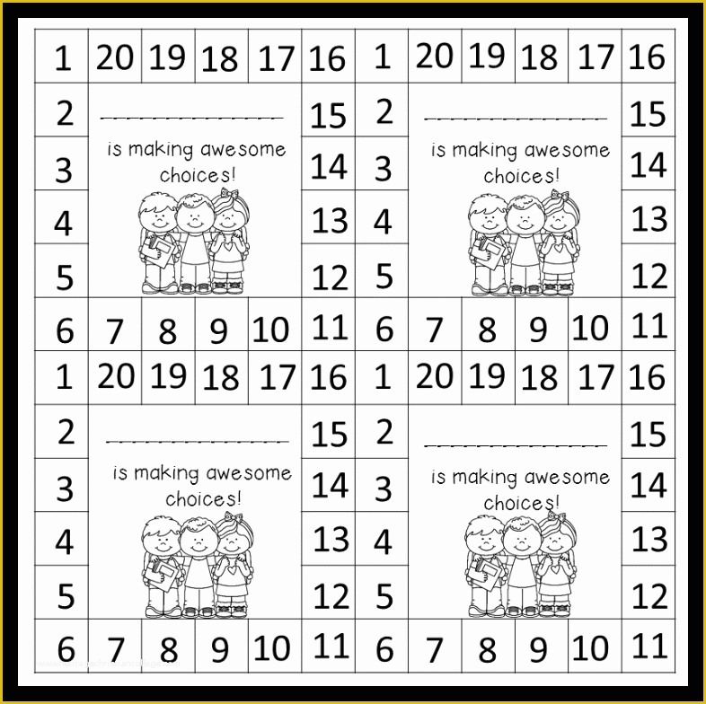 Free Punch Card Template or Design Of Monday Made It Behavior Punch Cards Mrs B S Beehive