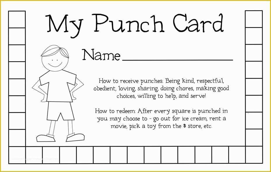 Free Punch Card Template or Design Of organizing