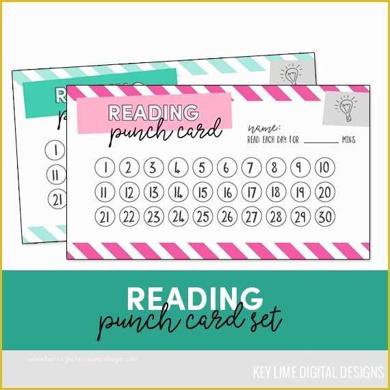 Free Punch Card Template or Design Of Reading Punch Card Reward Chart Homeschool Reading Log