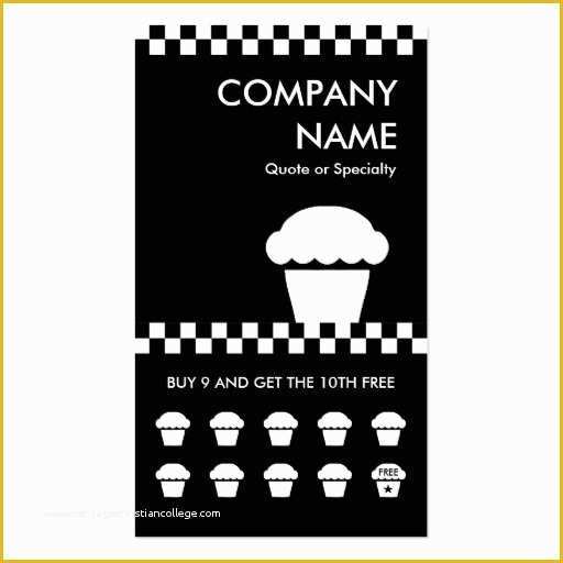 Free Punch Card Template or Design Of Retro Cupcake Checkers Punchcard Business Card