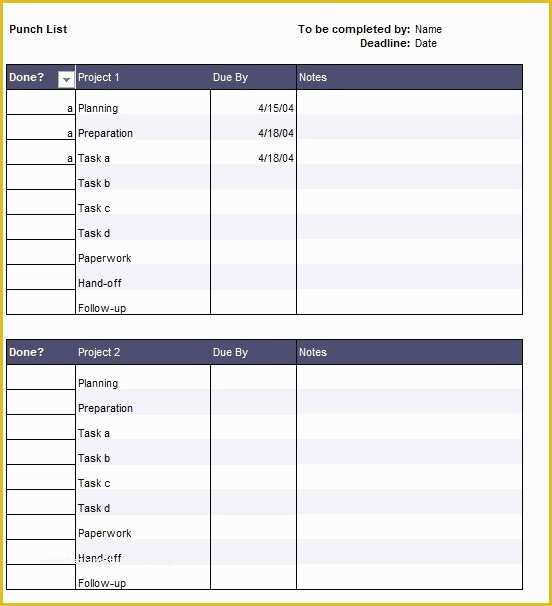 Free Punch List Template Of 7 Free Sample Construction Punch List Templates