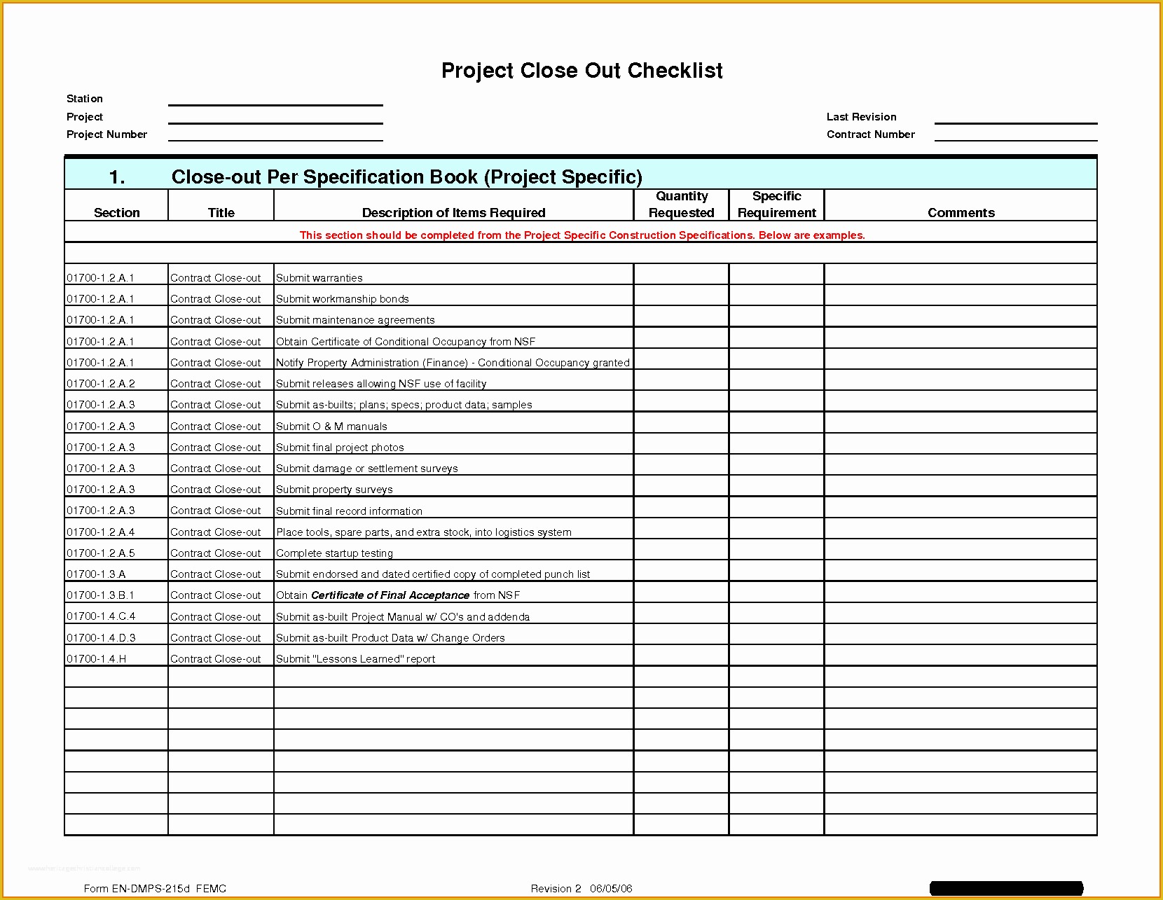 Free Punch List Template Of Construction Project Punch List Template