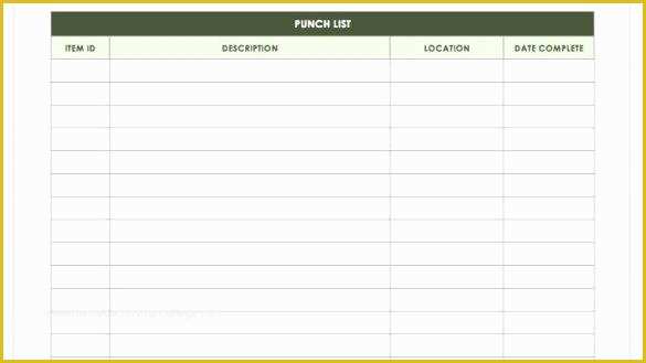 Free Punch List Template Of Free Punch List Template Electrical Punch List Example