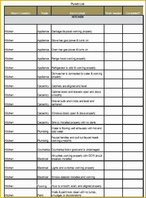 Free Punch List Template Of Punch List Sample Pdf Project Management Checklist