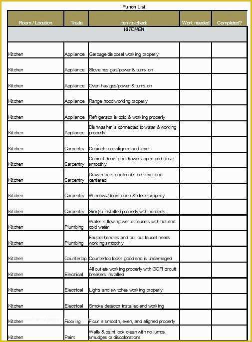 Free Punch List Template Of Punch List Sample Pdf Project Management Checklist