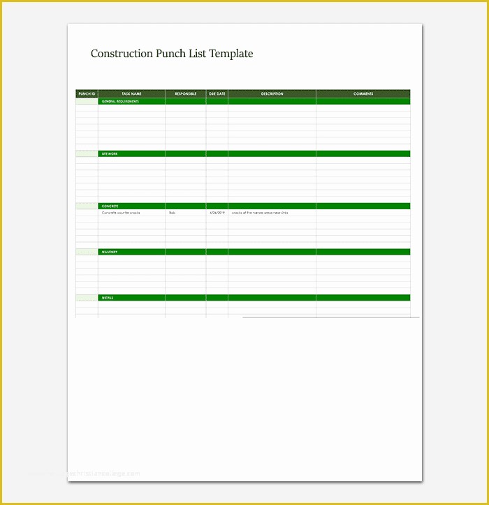 Free Punch List Template Of Punch List Template 14 Word Excel Pdf format