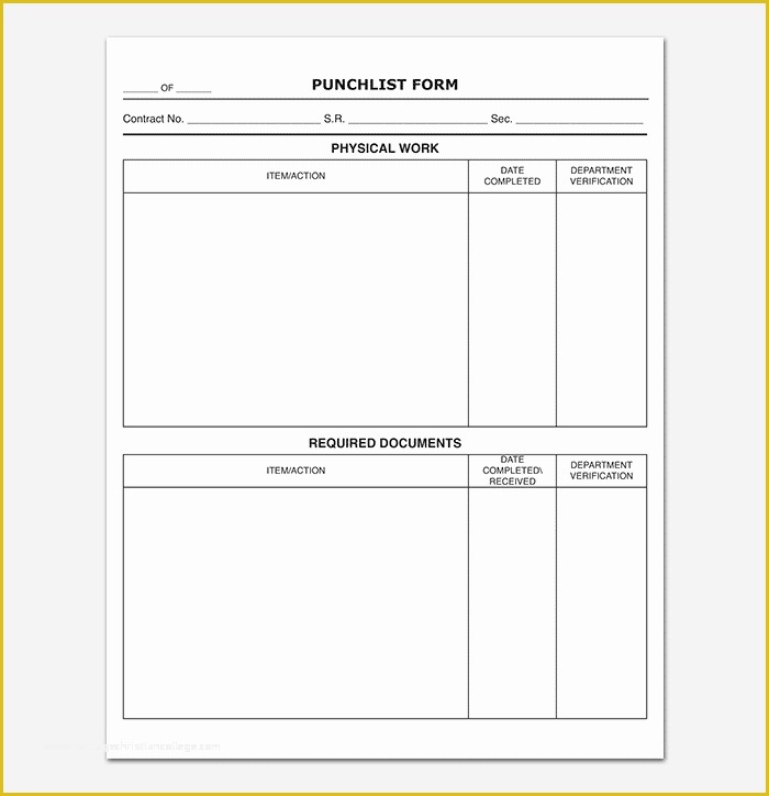 Free Punch List Template Of Punch List Template 14 Word Excel Pdf format