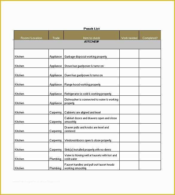 Free Punch List Template Of Punch List Template 8 Free Word Excel Pdf format