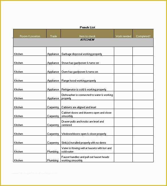 Free Punch List Template Of Punch List Template 8 Free Word Excel Pdf format