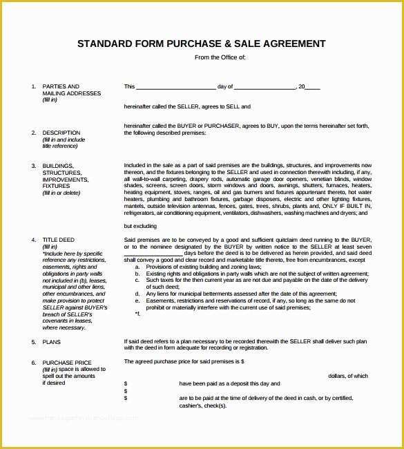 Free Purchase Agreement Template Of 15 Sample Downloadable Sales Agreement Templates