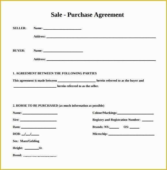 Free Purchase Agreement Template Of 16 Sample Purchase Agreement Templates to Download