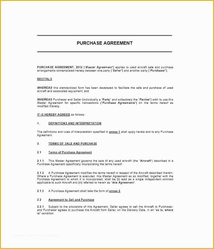 Free Purchase Agreement Template Of 37 Simple Purchase Agreement Templates [real Estate Business]