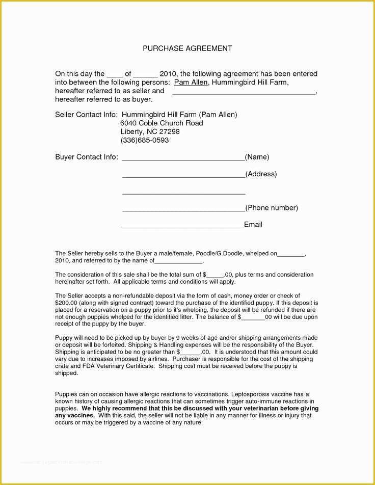 Free Purchase Agreement Template Of Auto Purchase Agreement form Doc by Nyy Purchase