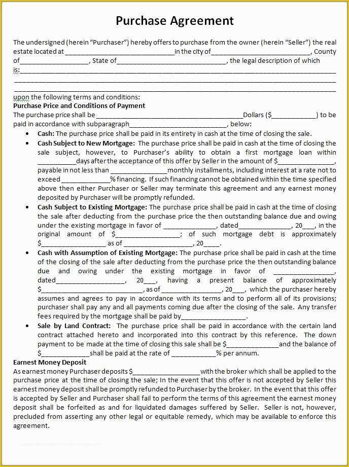 Free Purchase Agreement Template Of Purchase Agreement Template Free Word Templatesfree Word