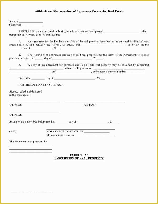 Free Purchase Agreement Template Of Real Estate Purchase Agreement form Free Sample forms