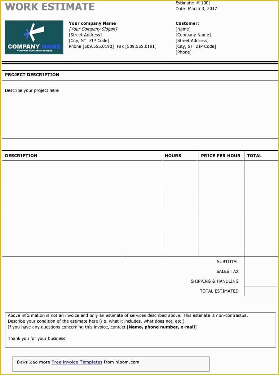 Free Quote Template Of 44 Free Estimate Template forms [construction Repair