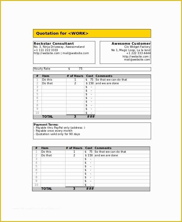 Free Quote Template Of 53 Quotation Templates Pdf Doc Excel